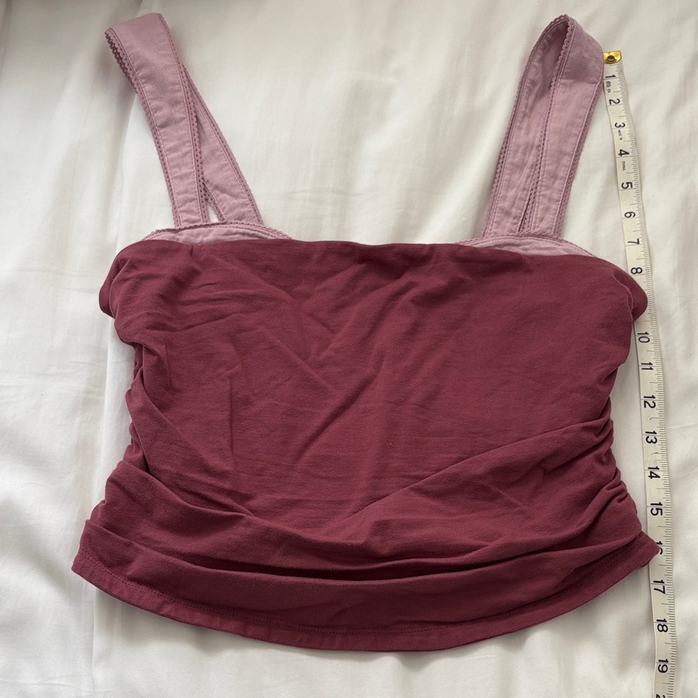 Free People two tone pink/mauve Crop Top